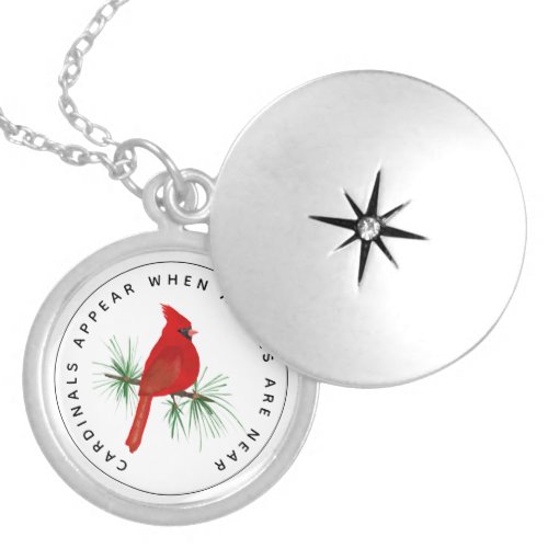 Cardinals Appear When Angels Are Near Locket Necklace