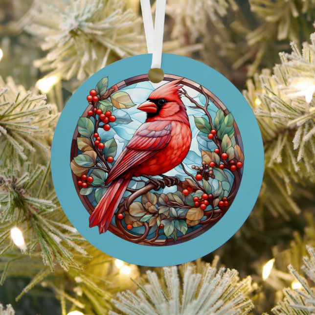 Cardinals Appear When Angels Are Near  Metal Ornament (Insitu)