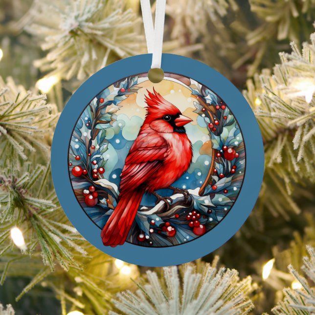 Cardinals Appear When Angels Are Near  Metal Ornament (Insitu)