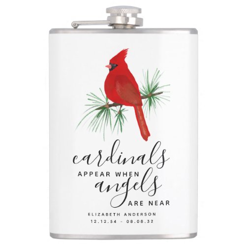 Cardinals Appear When Angels are Near Name  Flask