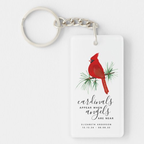 Cardinals Appear When Angels are Near Name Keychain