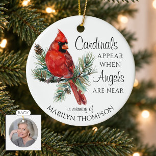 Cardinals Appear When Angels Are Near Photo Ceramic Ornament