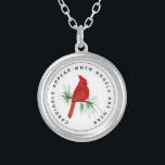 Cardinals Appear When Angels Are Near Silver Plated Necklace<br><div class="desc">From our Red Cardinal Memorial Collection - the saying reads "Cardinals Appear When Angels Are Near"</div>