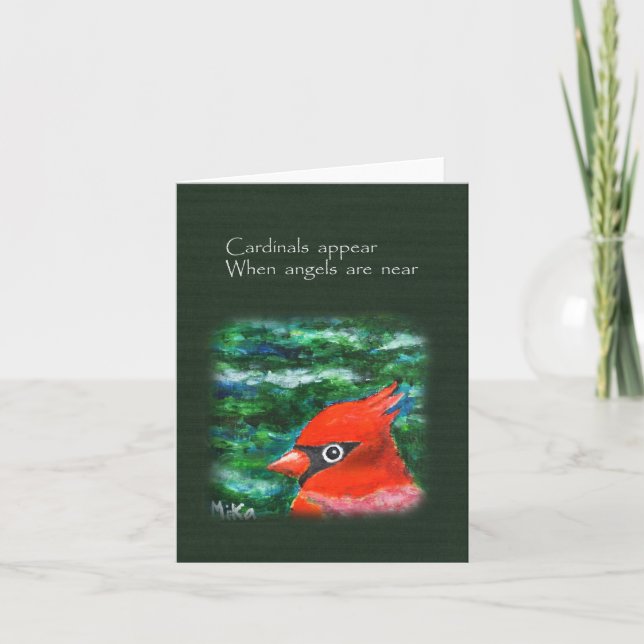 Cardinals appear when angels are near Sympathy Card (Front)