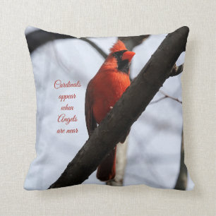 Cardinals appear when angels are near throw pillow