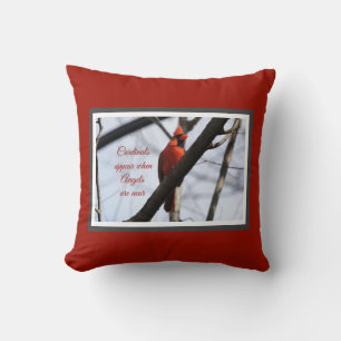 Cardinals appear when angels are near! throw pillow