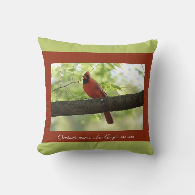 Cardinals appear when angels are near! throw pillow (Front)