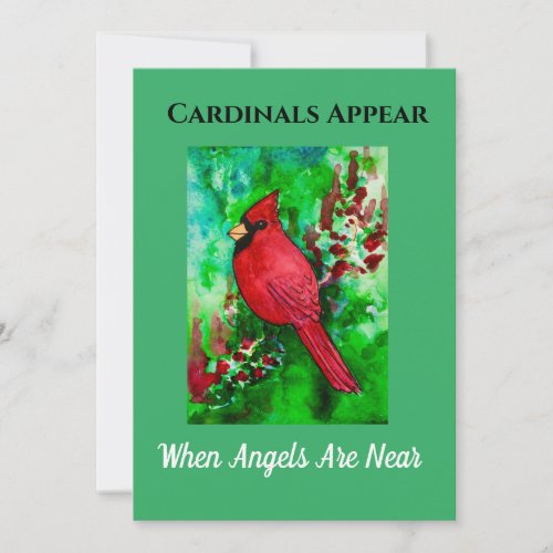 Cardinals Appear When Angels Art Near Card