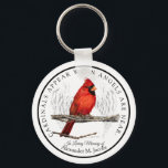 Cardinals Appear When Angels Near Personalized Keychain<br><div class="desc">This unique keychain features my colored pencil painting of a lone cardinal. The phrase "Cardinals Appear When Angels Are Near" has special meaning for many people. Some believe that the presence of a cardinal is the spiritual embodiment of a loved one that has passed away.</div>