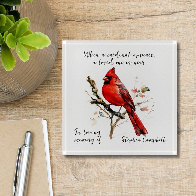 Cardinals Appear When Loved One Is Near Keepsake Paperweight (Creator Uploaded)