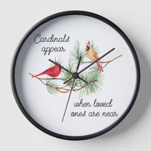 Cardinals appear when loved ones are near clock