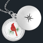 Cardinals Appear When Loved Ones Are Near Locket Necklace<br><div class="desc">Honor your loved one with this cardinal memorial tribute. The message reads "Cardinals Appear When Loved Ones Are Near" and you can personalize this item with a name.</div>