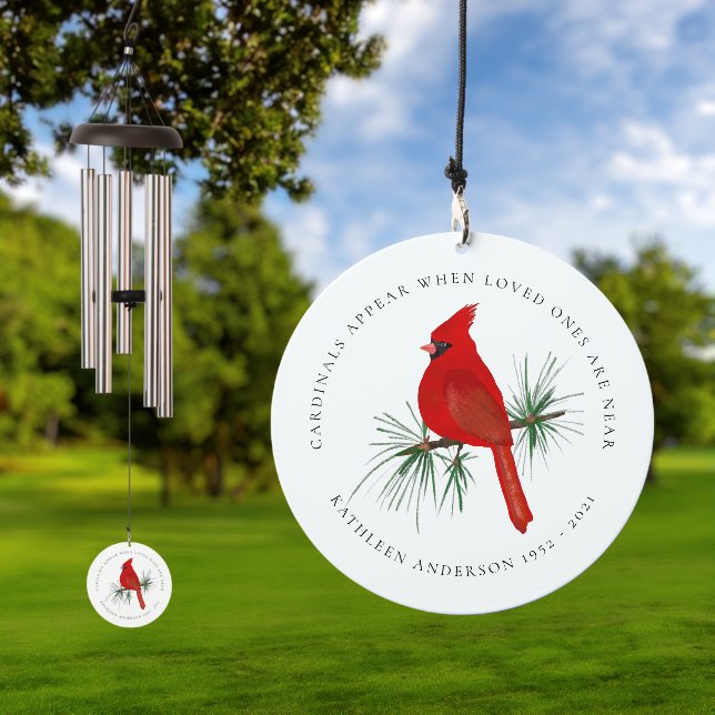 Cardinals Appear When Loved Ones Are Near Wind Chime (Outdoor)