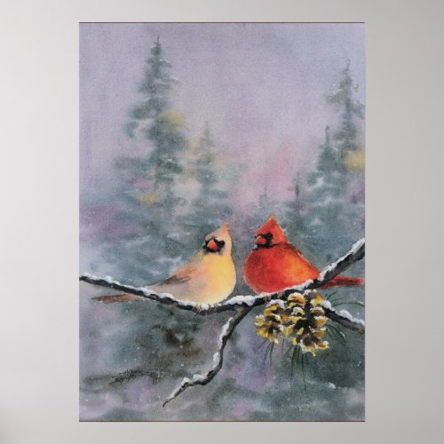 CARDINALS by SHARON SHARPE Poster