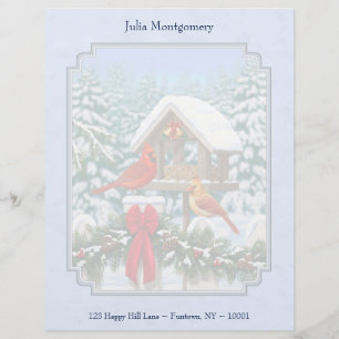 Cardinals Christmas Feast Blue Letterhead