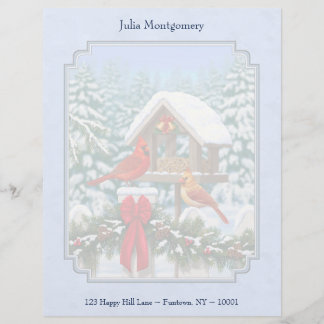 Cardinals Christmas Feast Blue Letterhead