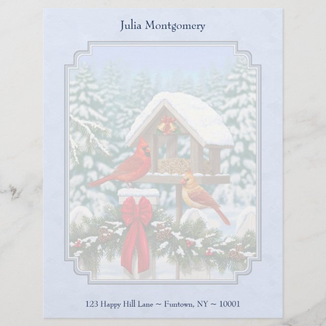 Cardinals Christmas Feast Blue Letterhead (Front)