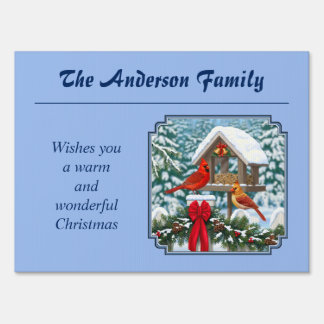 Cardinals Christmas Feast Blue Sign