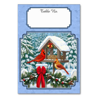 Cardinals Christmas Feast Blue Table Number