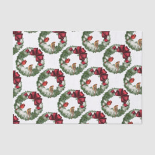 Cardinals Christmas Wreath Tissue Paper