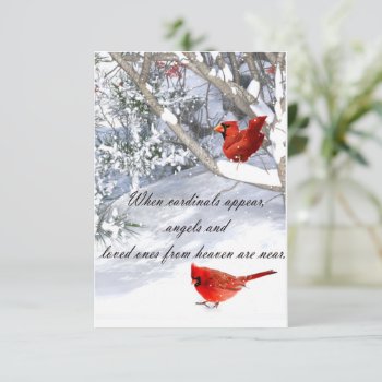 Cardinals From Heaven Card by RenderlyYours at Zazzle