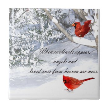 Cardinals From Heaven Ceramic Tile by RenderlyYours at Zazzle