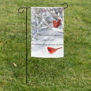 Cardinals From Heaven Garden Flag by RenderlyYours at Zazzle