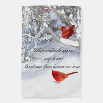Cardinals From Heaven Garden Flag by RenderlyYours at Zazzle