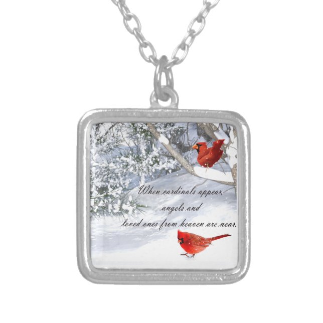 cardinals from heaven silver plated necklace (Front)