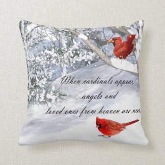 cardinals from heaven throw pillow