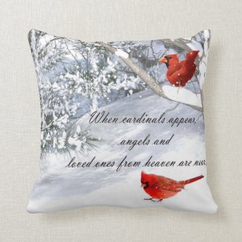 Cardinals From Heaven Throw Pillow by RenderlyYours at Zazzle
