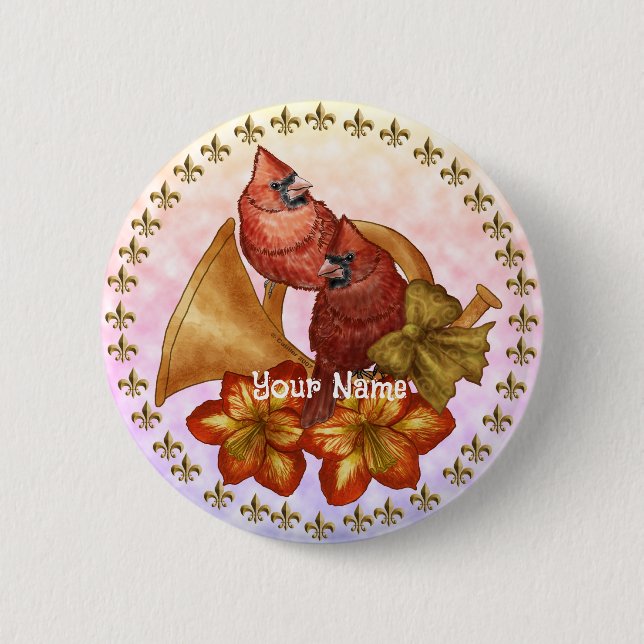 Cardinals Horn  Button (Front)