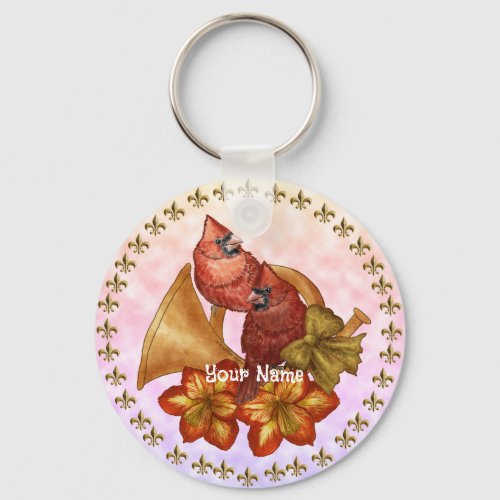 Cardinals Horn custom name  Keychain