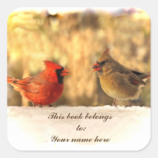 Cardinals in Autumn Bookplate