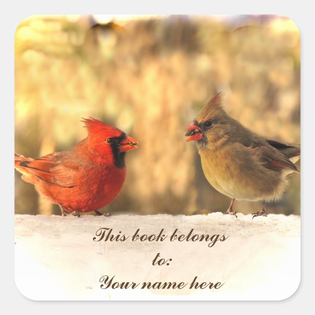 Cardinals in Autumn Bookplate (Front)