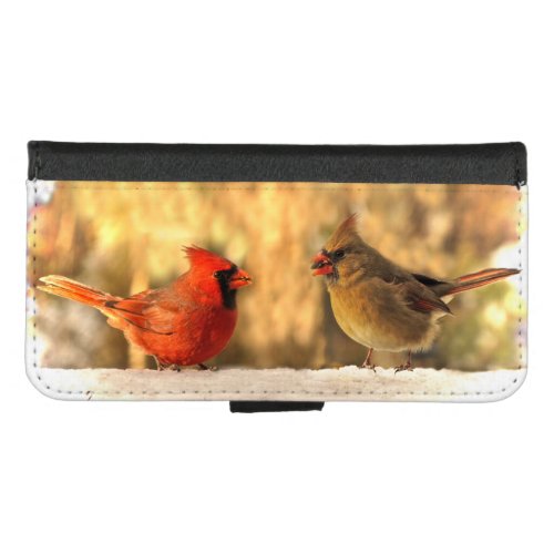 Cardinals in Autumn iPhone 87 Wallet Case