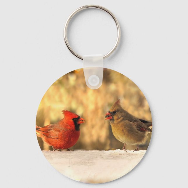 Cardinals in Autumn Keychain (Front)
