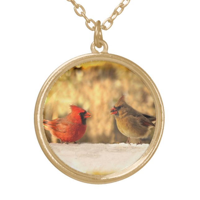 Cardinals in Autumn Necklace (Front)