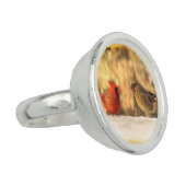 Cardinals in Autumn Ring (Side)