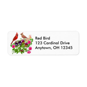 Cardinals in Garden Label