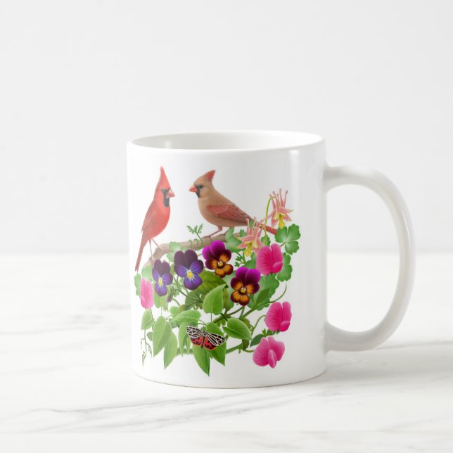 Cardinals in the Garden Mug (Right)