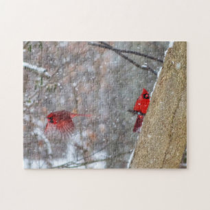 Cardinals in the Snow Jigsaw Puzzle