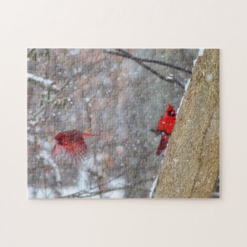 Cardinals in the Snow Jigsaw Puzzle