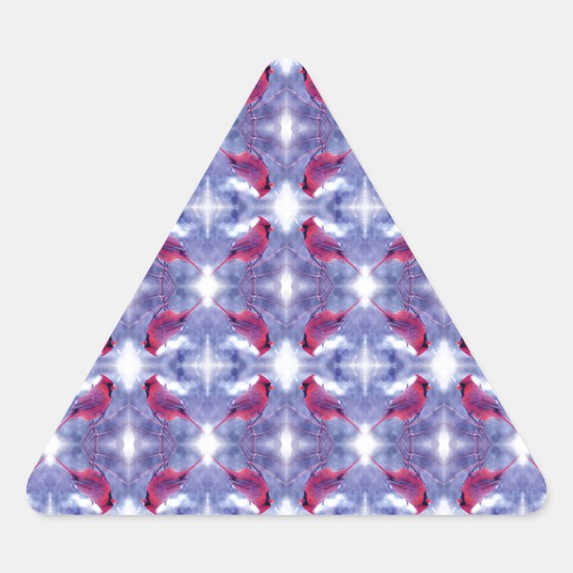 Cardinals in the Snow Triangle Sticker (Front)