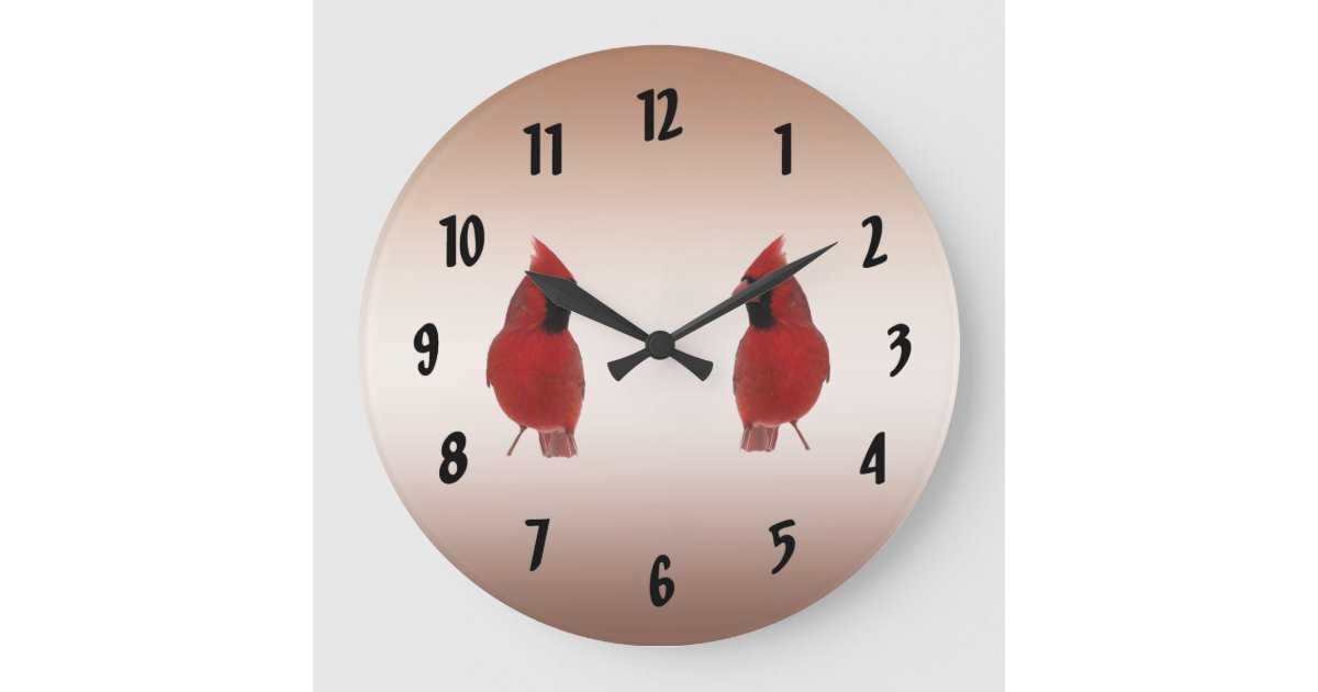 Cardinals Large Clock | Zazzle