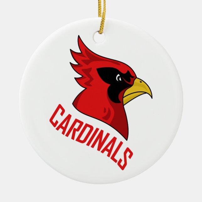 Cardinals Mascot Ceramic Ornament (Front)