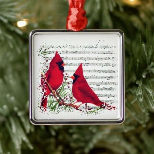 Cardinals Metal Ornament