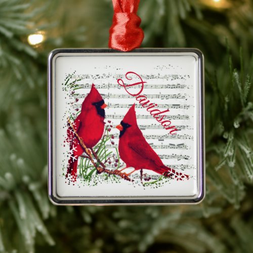 Cardinals Metal personalized Ornament