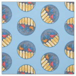 Cardinals on Fence in Winter Painting Original Art Fabric