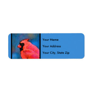 Cardinals on the Fence Painting - Original Art Label
